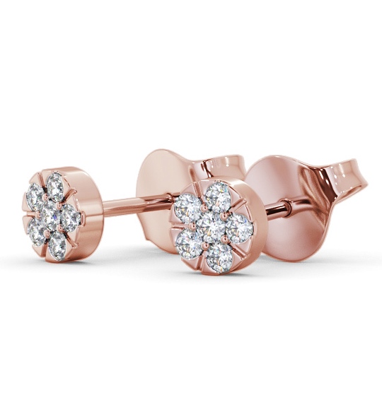 Cluster Style Round Diamond Earrings 18K Rose Gold ERG158_RG_THUMB1 