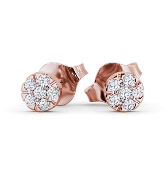  Cluster Style Round Diamond Earrings 9K Rose Gold - Onya ERG158_RG_THUMB2 