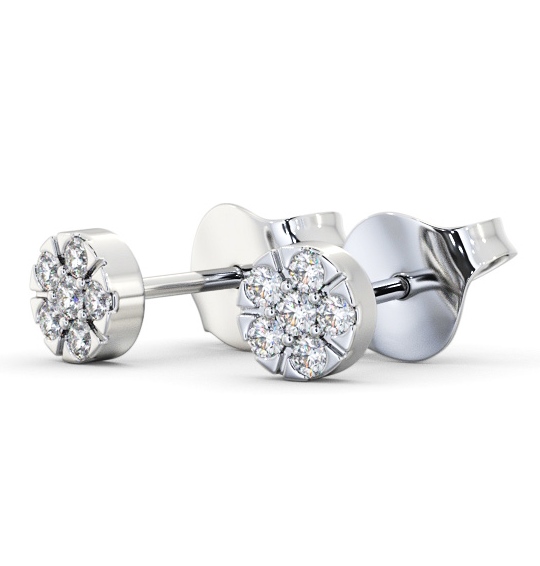 Cluster Style Round Diamond Earrings 18K White Gold ERG158_WG_THUMB1 