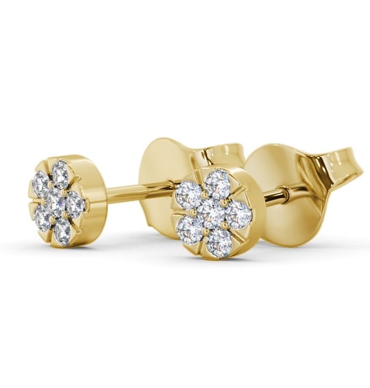 Cluster Style Round Diamond Earrings 9K Yellow Gold - Onya ERG158_YG_THUMB1