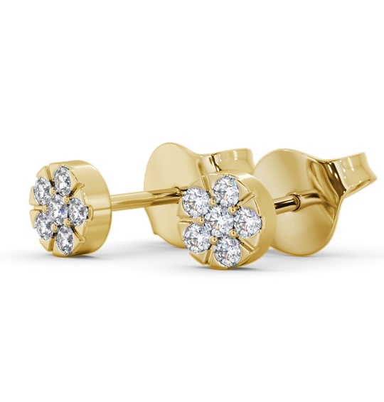 Cluster Style Round Diamond Earrings 9K Yellow Gold ERG158_YG_THUMB1