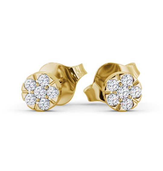 Cluster Style Round Diamond Earrings 18K Yellow Gold - Onya ERG158_YG_THUMB2 