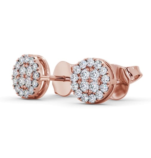Cluster Style Round Diamond Earrings 18K Rose Gold - Dorel ERG159_RG_THUMB1