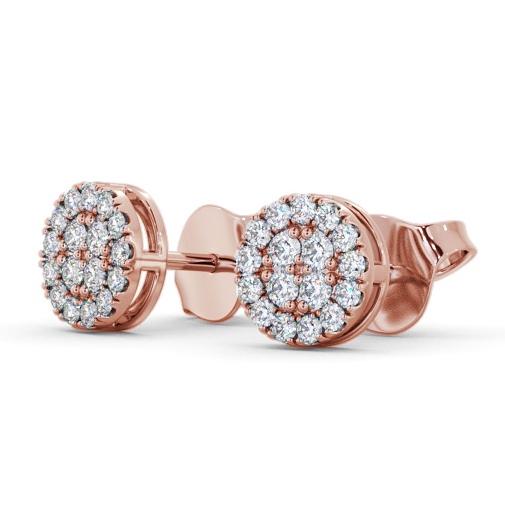 Cluster Style Round Diamond Earrings 9K Rose Gold ERG159_RG_THUMB1