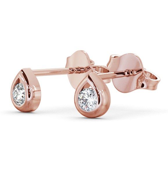 Round Diamond Tear Drop Design Stud Earrings 9K Rose Gold ERG15_RG_THUMB1