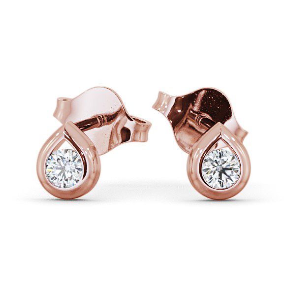 Round Diamond Tear Drop Design Stud Earrings 18K Rose Gold ERG15_RG_THUMB2 