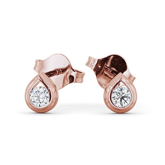 Round Diamond Stud Earrings 9K Rose Gold - Melby ERG15_RG_UP