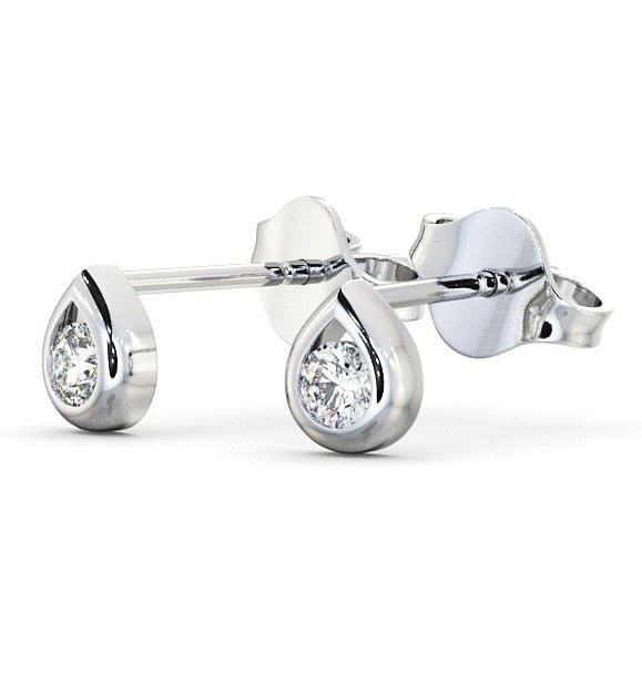 Round Diamond Tear Drop Design Stud Earrings 9K White Gold ERG15_WG_THUMB1