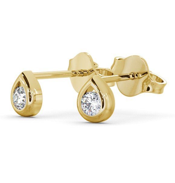 Round Diamond Tear Drop Design Stud Earrings 18K Yellow Gold ERG15_YG_THUMB1 