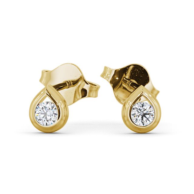 Round Diamond Stud Earrings 9K Yellow Gold - Melby ERG15_YG_UP
