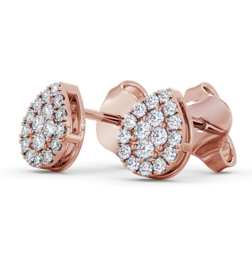 Pear Style Round Diamond Cluster Earrings 9K Rose Gold ERG160_RG_THUMB1