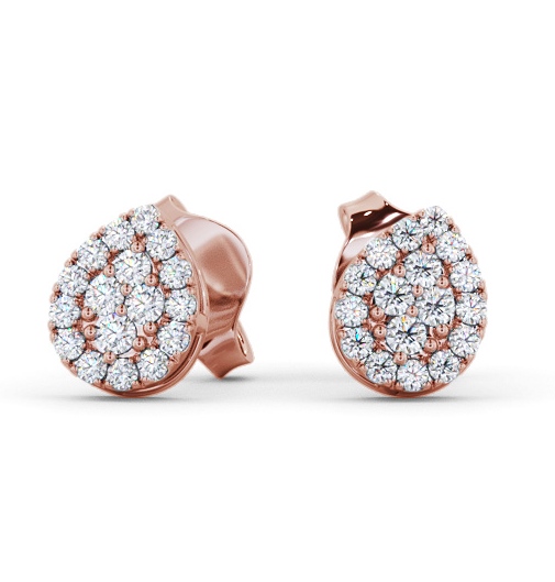  Pear Style Round Diamond Earrings 18K Rose Gold - Francis ERG160_RG_THUMB2 