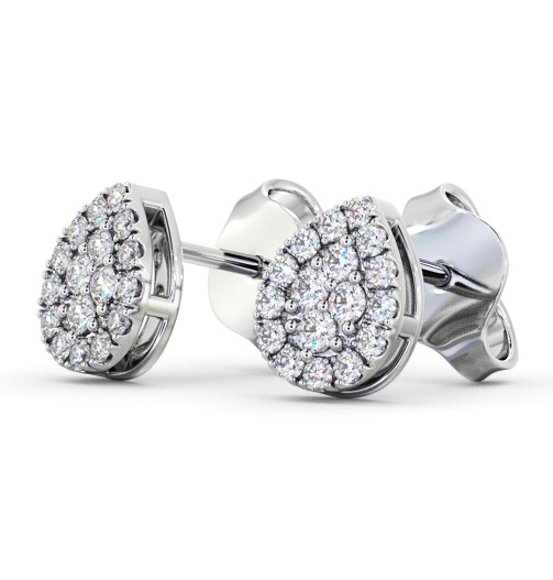  Pear Style Round Diamond Earrings 9K White Gold - Francis ERG160_WG_THUMB1 