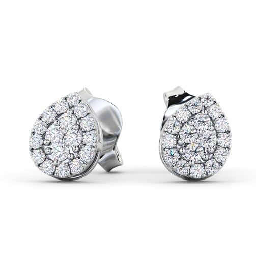  Pear Style Round Diamond Earrings 18K White Gold - Francis ERG160_WG_THUMB2 