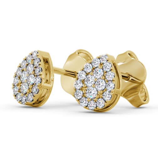 Pear Style Round Diamond Cluster Earrings 9K Yellow Gold ERG160_YG_THUMB1 