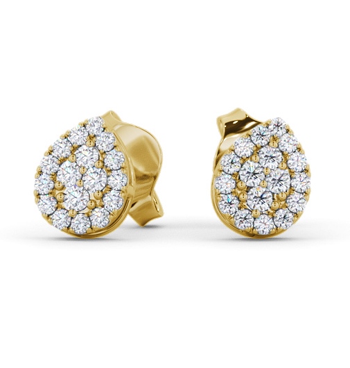 Francis Pear Shape Cluster Earrings Round Diamond ERG160_YG_THUMB2 