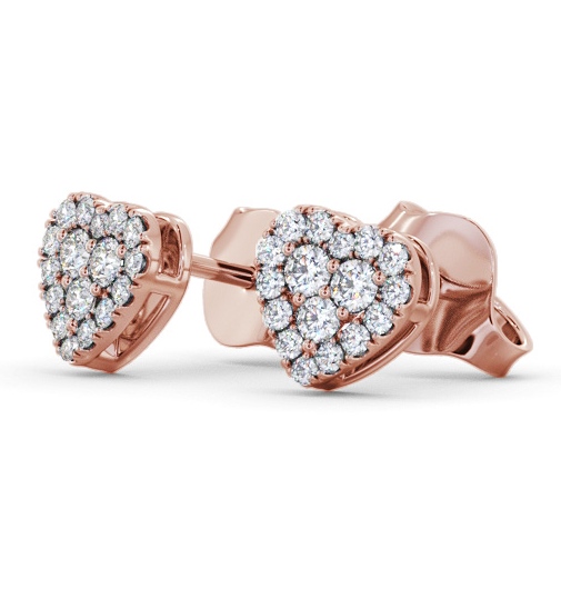 Heart Style Round Diamond Cluster Earrings 9K Rose Gold ERG161_RG_THUMB1