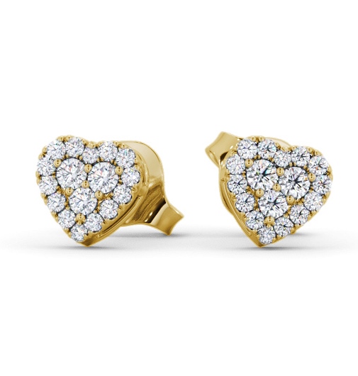  Heart Style Round Diamond Earrings 18K Yellow Gold - Candra ERG161_YG_THUMB2 