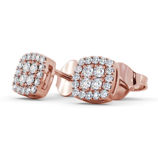 Cushion Style Round Diamond Cluster Earrings 18K Rose Gold ERG162_RG_THUMB1