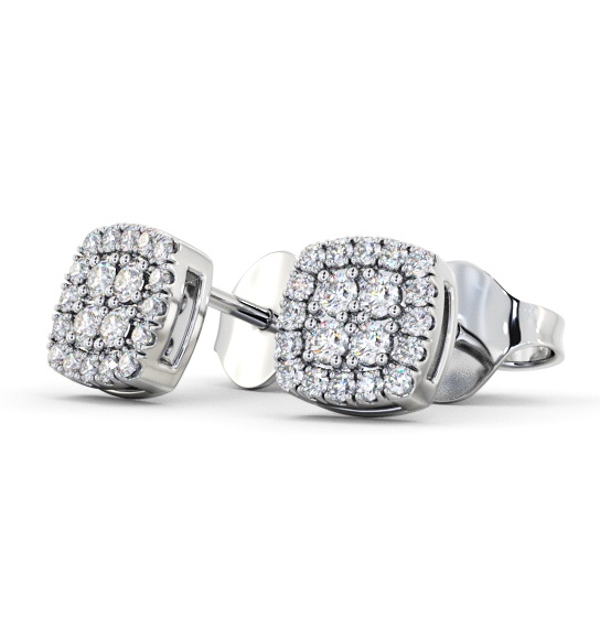  Cushion Style Round Diamond Earrings 9K White Gold - Amesby ERG162_WG_THUMB1 