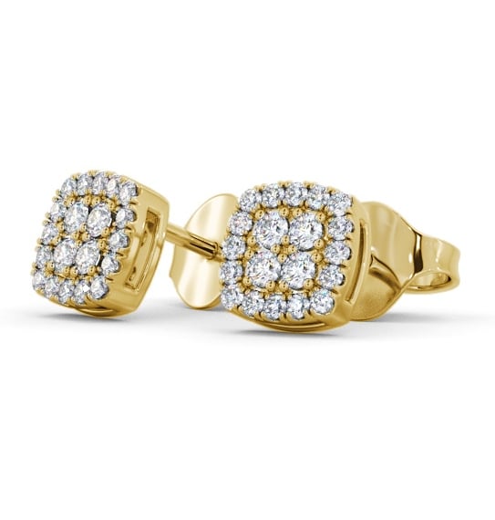 Cushion Style Round Diamond Cluster Earrings 9K Yellow Gold ERG162_YG_THUMB1 