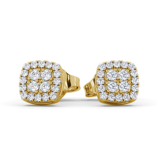 Amesby Cushion Shape Cluster Earrings Round Diamond ERG162_YG_THUMB2 