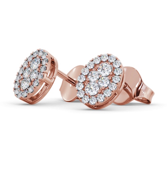 Oval Style Round Diamond Cluster Earrings 18K Rose Gold ERG163_RG_THUMB1 