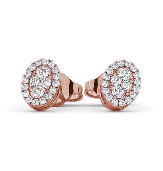  Oval Style Round Diamond Earrings 18K Rose Gold - Jardel ERG163_RG_THUMB2 