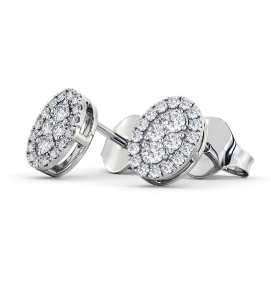  Oval Style Round Diamond Earrings 18K White Gold - Jardel ERG163_WG_THUMB1 