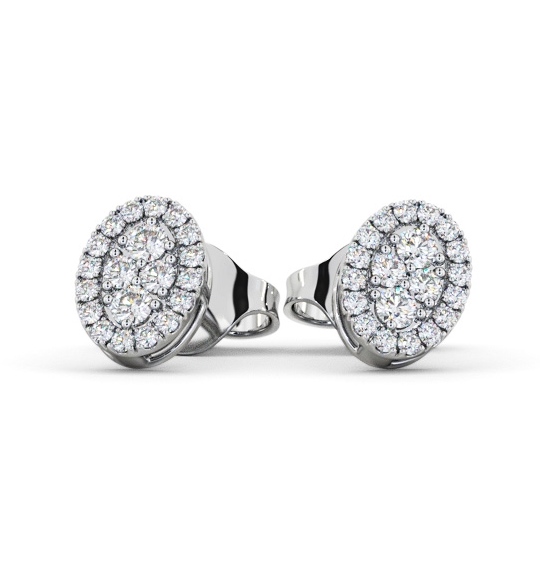  Oval Style Round Diamond Earrings 9K White Gold - Jardel ERG163_WG_THUMB2 