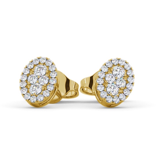  Oval Style Round Diamond Earrings 9K Yellow Gold - Jardel ERG163_YG_THUMB2 