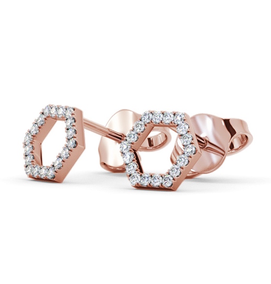 Hex Style Round Diamond Earrings 9K Rose Gold ERG164_RG_THUMB1 