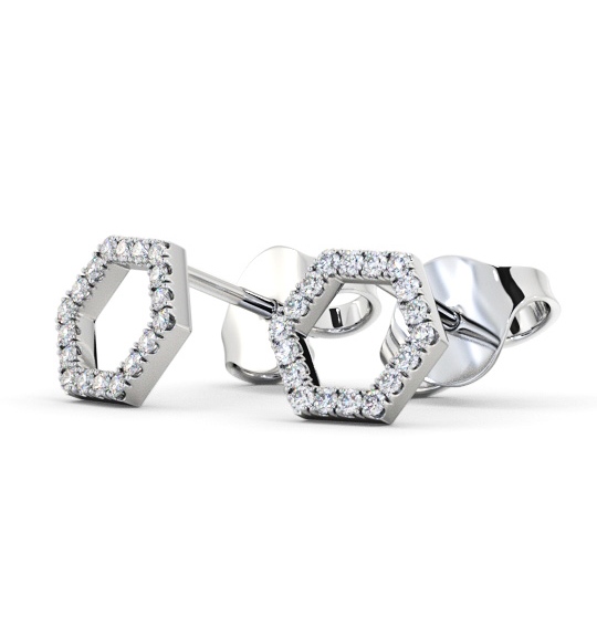 Hex Style Round Diamond Earrings 18K White Gold ERG164_WG_THUMB1