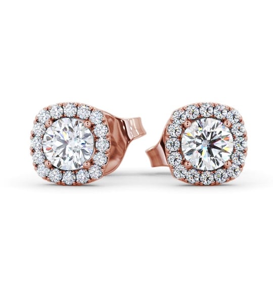  Halo Round Diamond Earrings 18K Rose Gold - Lochel ERG165_RG_THUMB2 