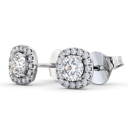 Round Diamond with Cushion Shape Halo Earrings 9K White Gold ERG165_WG_THUMB1