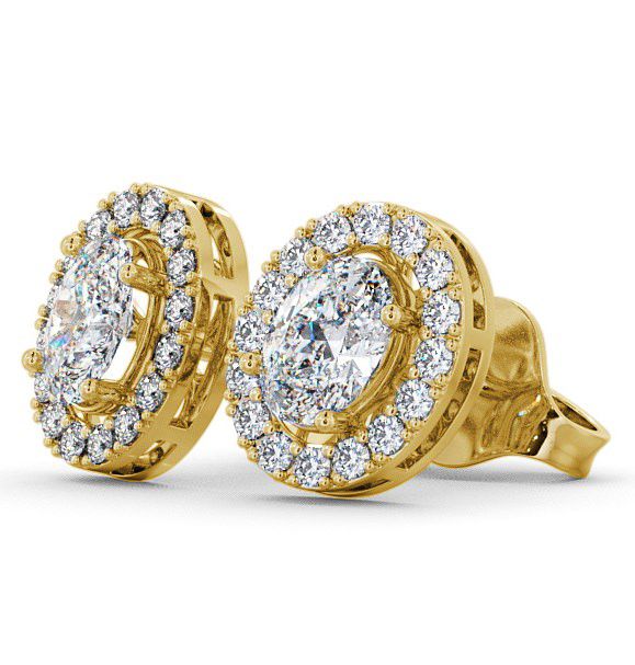 Halo Oval Diamond Earrings 9K Yellow Gold ERG17_YG_THUMB1