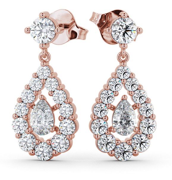  Drop Pear Diamond Earrings 18K Rose Gold - Gulviel ERG18_RG_THUMB2 