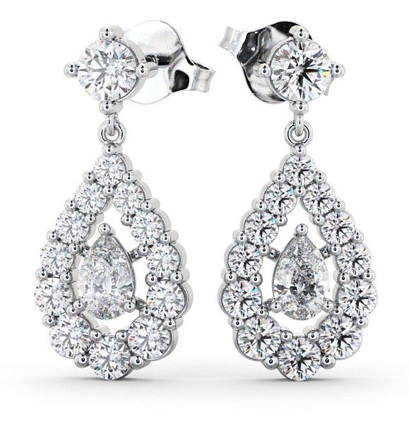 Drop Pear Diamond Glamorous Earrings 18K White Gold ERG18_WG_THUMB2 