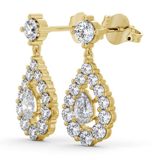 Drop Pear Diamond Earrings 18K Yellow Gold - Gulviel ERG18_YG_THUMB1