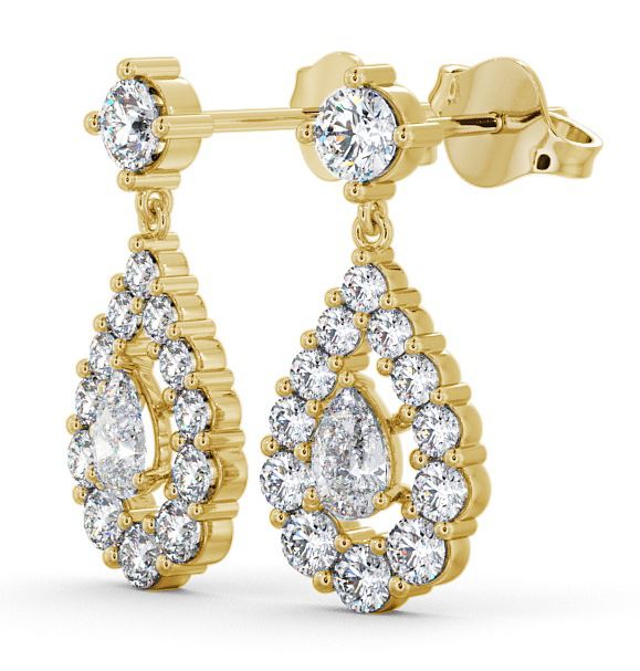 Drop Pear Diamond Glamorous Earrings 18K Yellow Gold ERG18_YG_THUMB1 