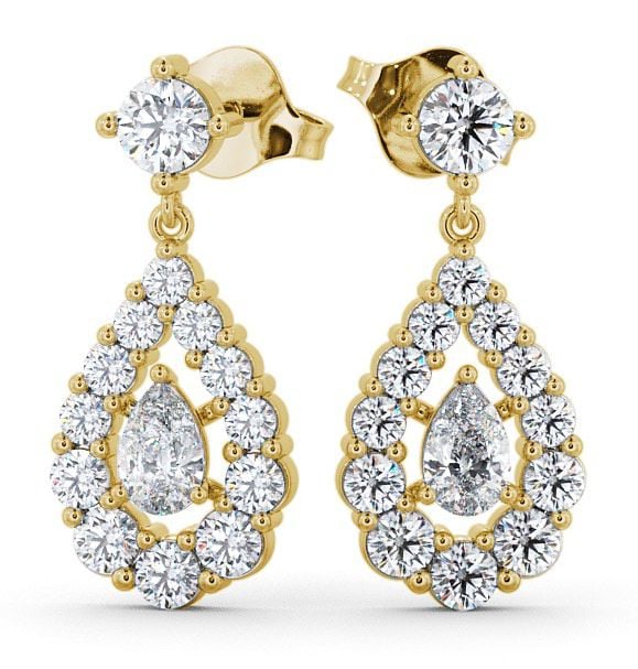  Drop Pear Diamond Earrings 18K Yellow Gold - Gulviel ERG18_YG_THUMB2 