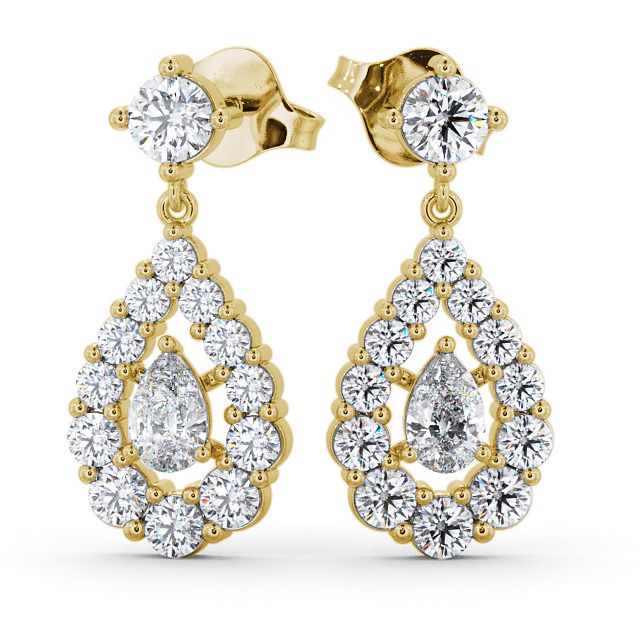 Drop Pear Diamond Earrings 18K Yellow Gold - Gulviel ERG18_YG_UP
