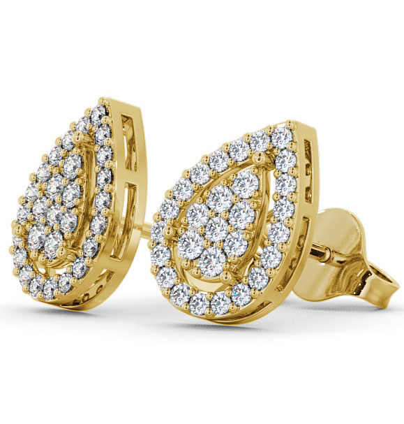 Cluster Round Diamond Earrings 18K Yellow Gold - Seale ERG19_YG_THUMB1