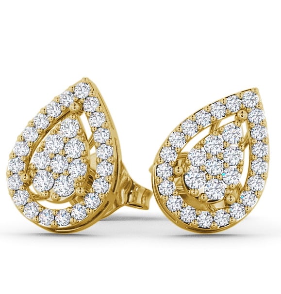  Cluster Round Diamond Earrings 18K Yellow Gold - Seale ERG19_YG_THUMB2 