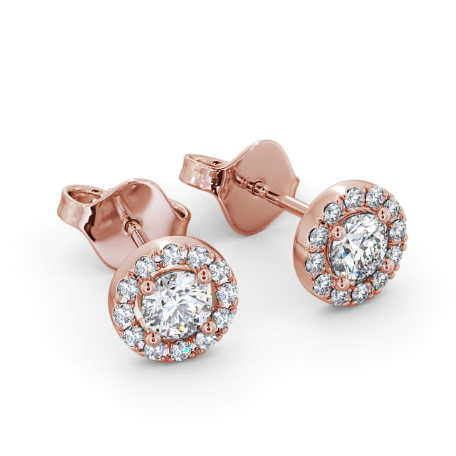 Halo Round Diamond Earrings 9K Rose Gold - Adare ERG1_RG_FLAT