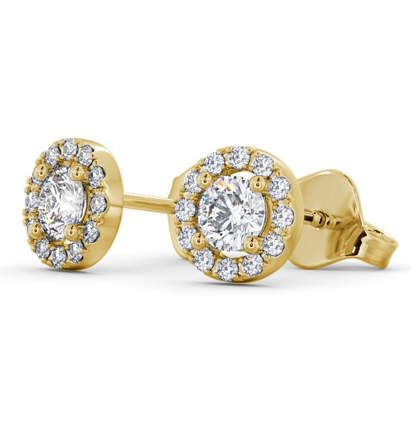 Halo Round Diamond Earrings 18K Yellow Gold ERG1_YG_THUMB1 