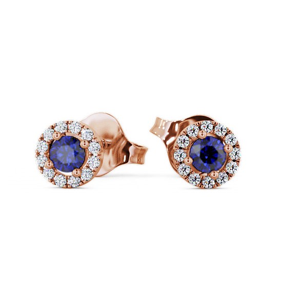  Halo Blue Sapphire and Diamond 0.40ct Earrings 9K Rose Gold - Adare ERG1GEM_RG_BS_THUMB2 