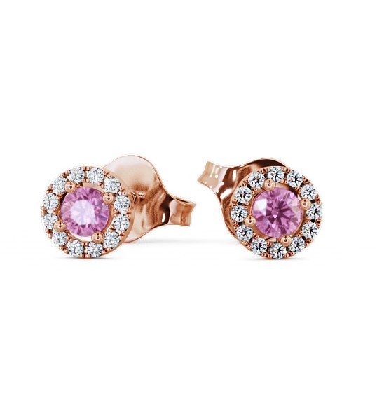  Halo Pink Sapphire and Diamond 0.40ct Earrings 9K Rose Gold - Adare ERG1GEM_RG_PS_THUMB2 