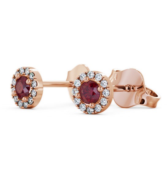 Halo Ruby and Diamond 0.40ct Earrings 18K Rose Gold ERG1GEM_RG_RU_THUMB1