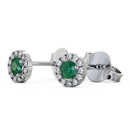 Halo Emerald and Diamond 0.34ct Earrings 18K White Gold ERG1GEM_WG_EM_THUMB1